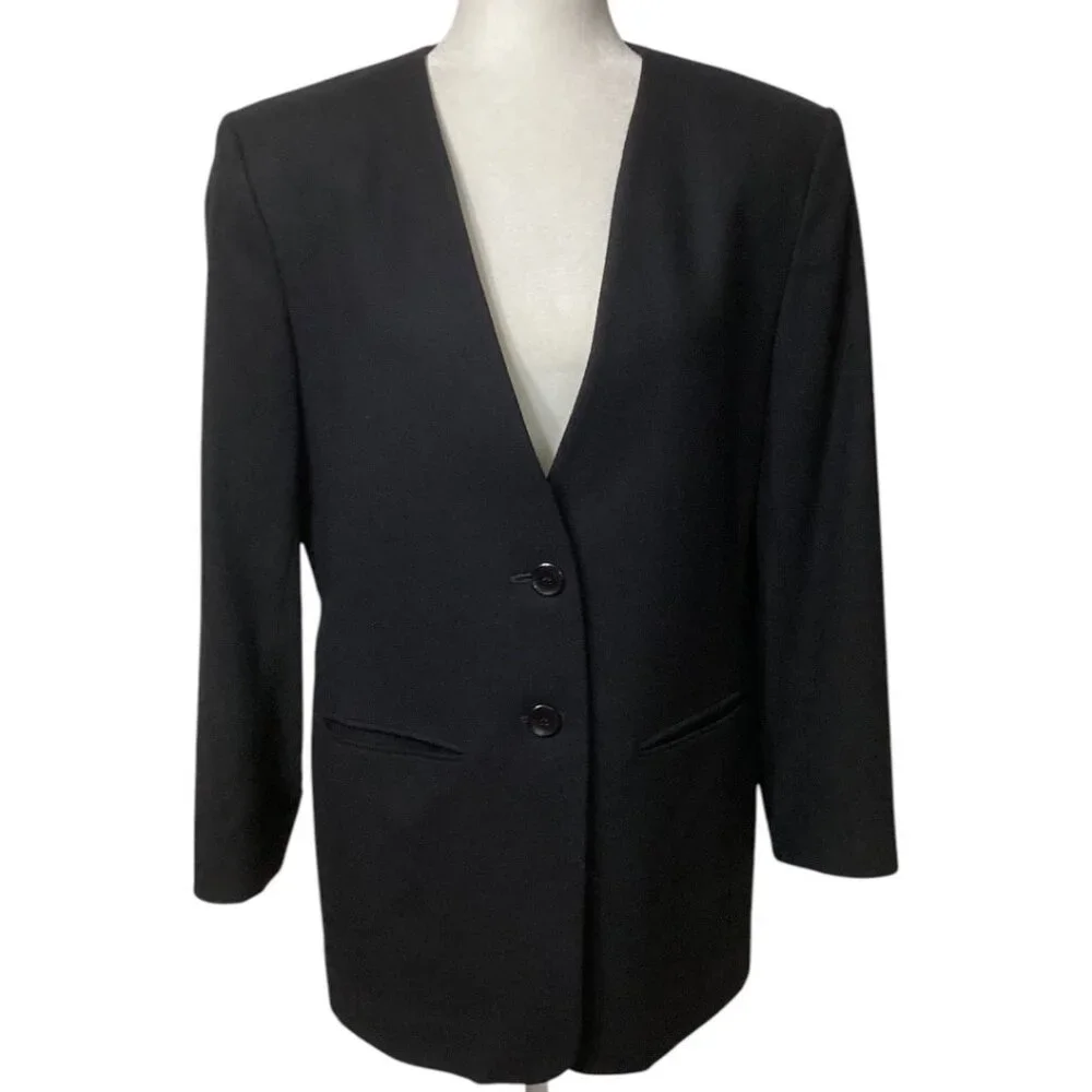 Vintage 70s‎ Pendleton Black Wool Blazer Jacket Women's Size 10